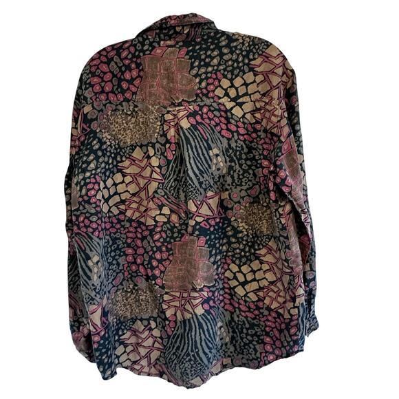 Vintage womans K Arnold long sleeve silk long sleeve button down top size medium - Picture 3 of 5